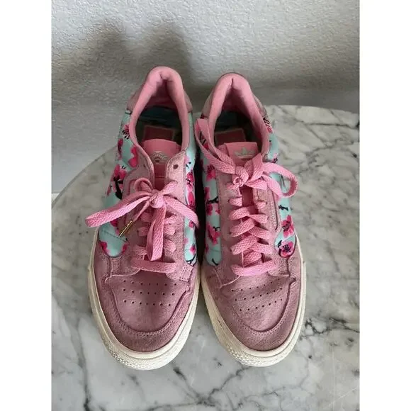 Adidas Continental Vulc Arizona Green Tea Collab Size 9 Pink Suede Floral EG7977 - Picture 3 of 8